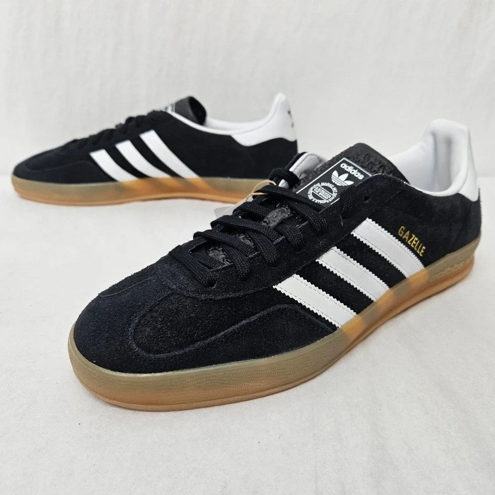 Adidas Gazelle Indoor Casual Sneakers‎ JI2060 Core Black White Gum Men Size 11.5